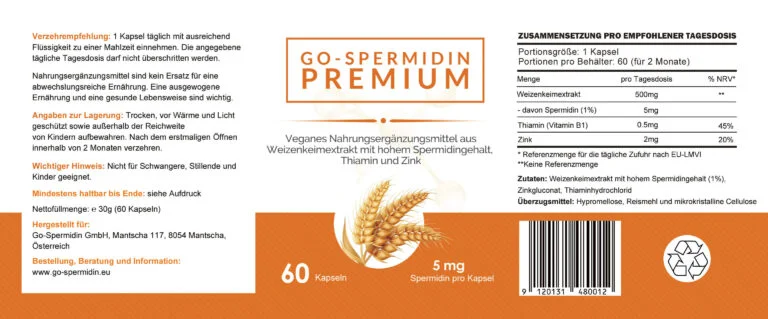 Label von GO-Spermidin Peremium